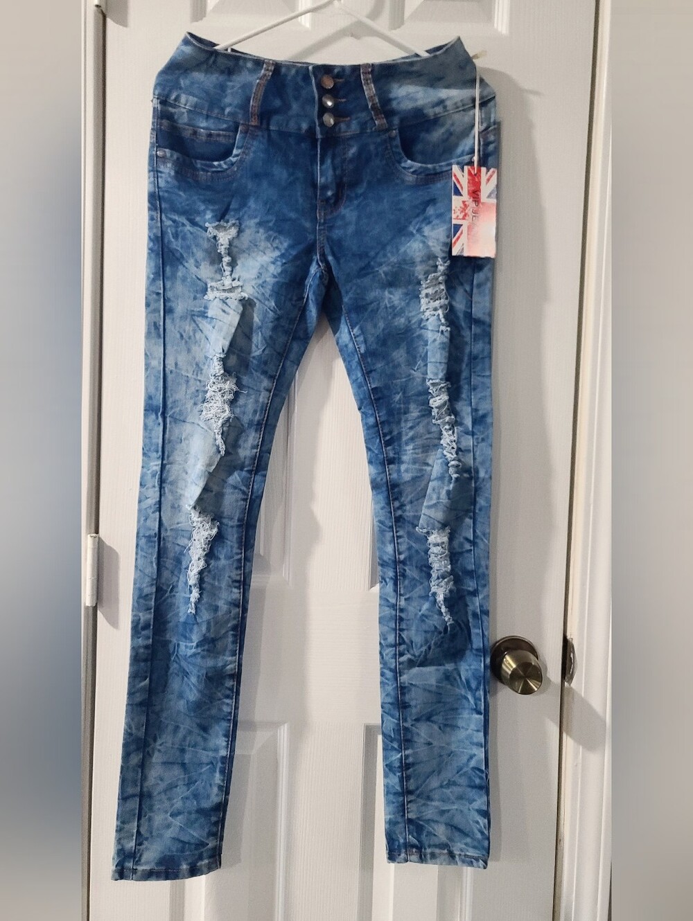 Blue Tie-Dye Skinny Men's Jeans